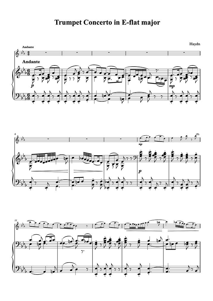 trumpet concerto in e flat major