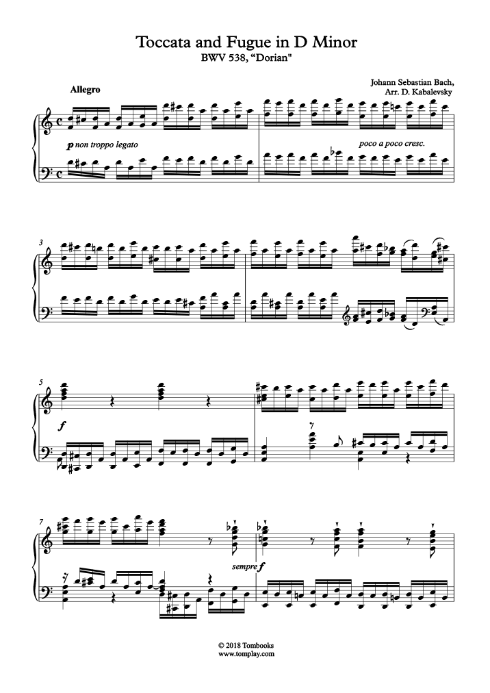 Toccata And Fugue Toccata And Fugue