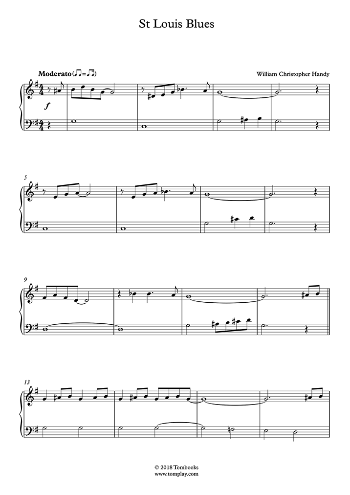 Piano Sheet Music St Louis Blues (Handy)