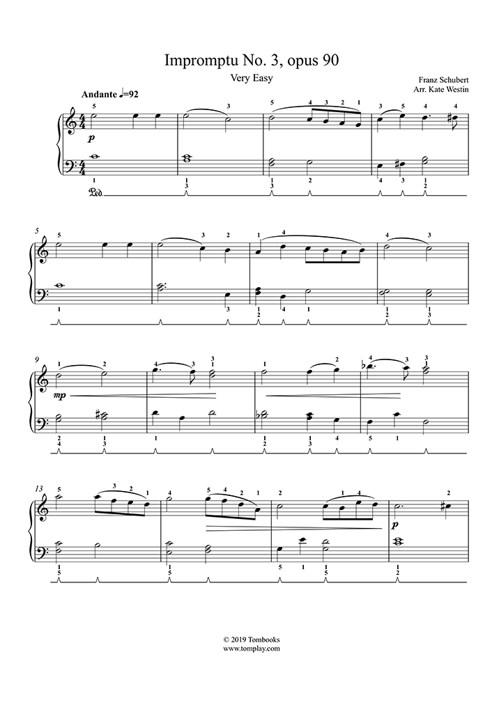 Schubert Impromptu Op 90 No 3 Partition