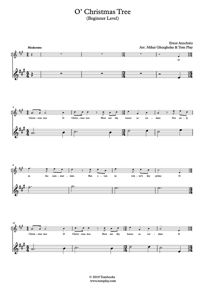 GeigeMusiknoten O Tannenbaum (Anfänger, mit Orchester) (Anschutz)