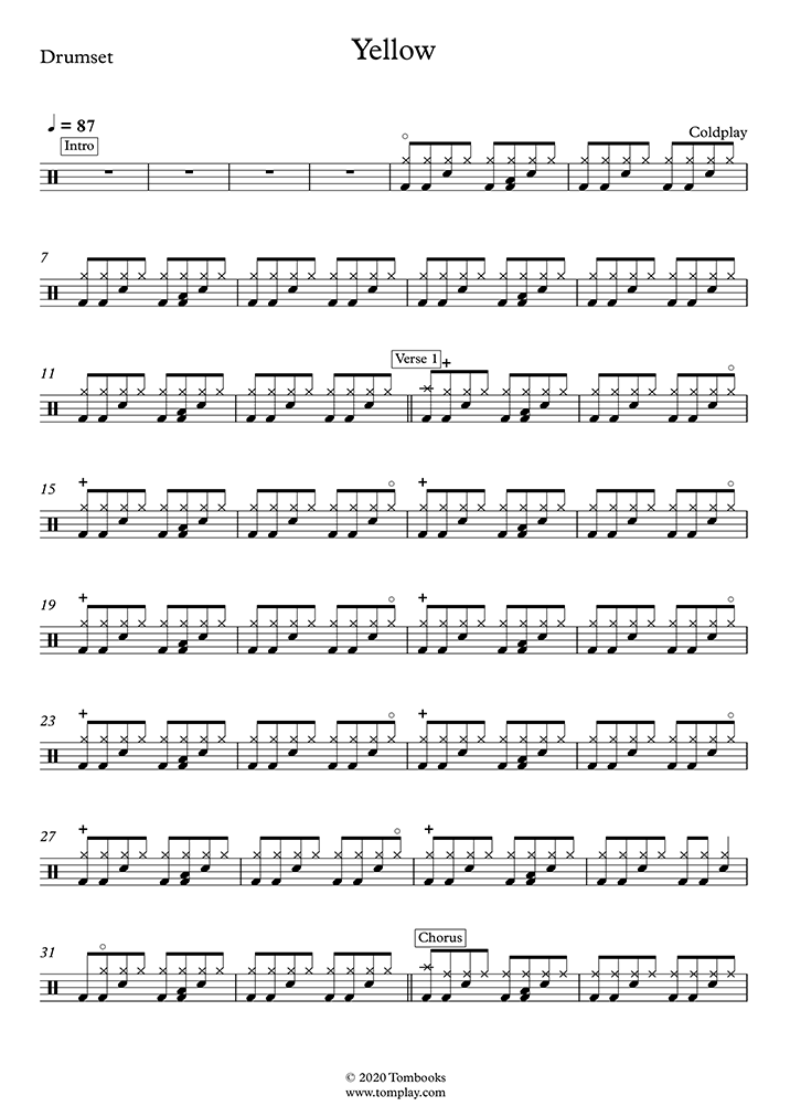 coldplay paradise sheet music for piano free