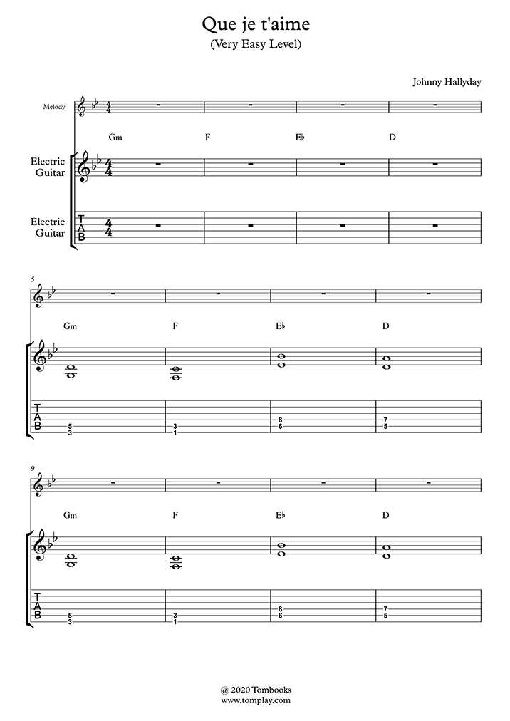 Tablature Guitare Toute La Musique Que J Aime