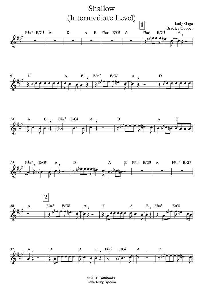 A Star Is Born Musique Et Paroles Partition Clarinette A Star Is Born - Shallow (niveau intermédiaire